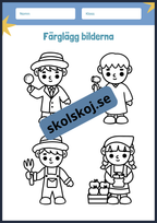 Yrken - Träna ord och bild