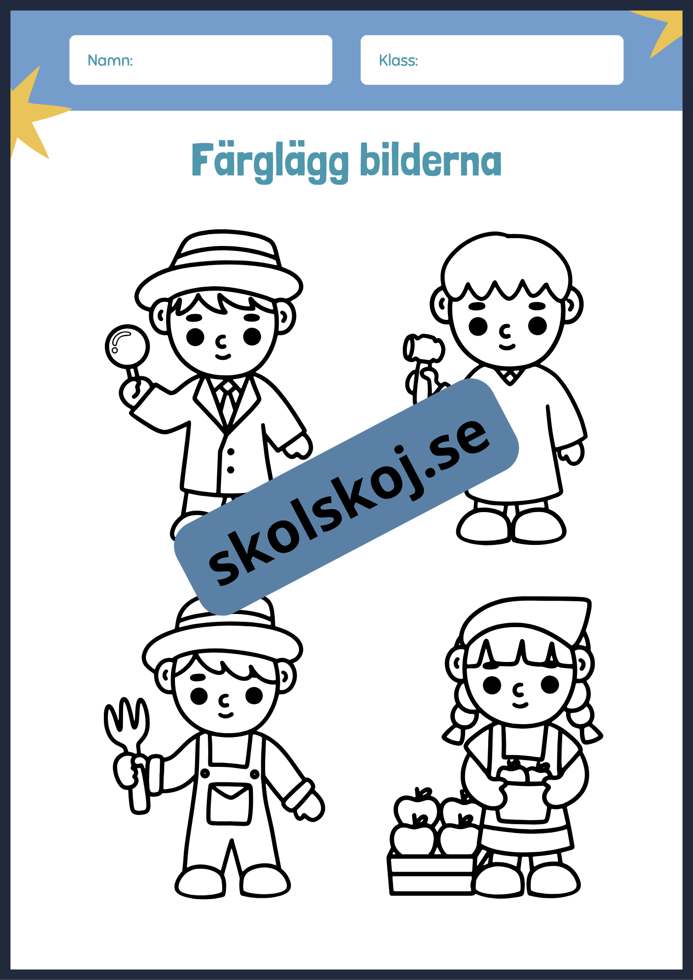 Yrken - Träna ord och bild