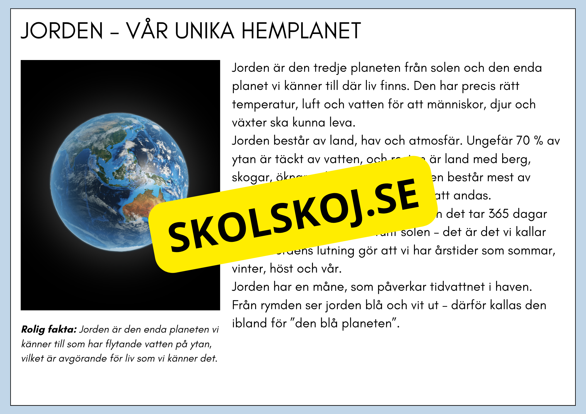 Upptäck solsystemet och skapa din egen planet