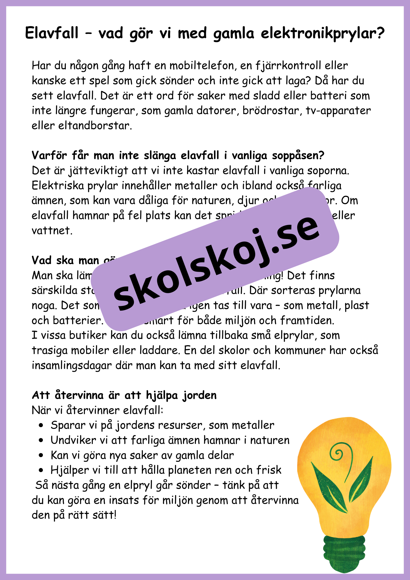 Krafter i el och magneter + frågor - Åk 4 - 6