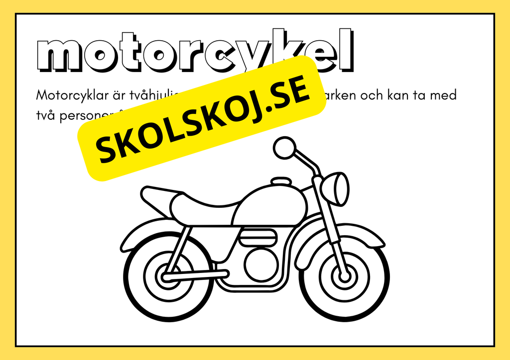 Fordon - Målarbok och fakta
