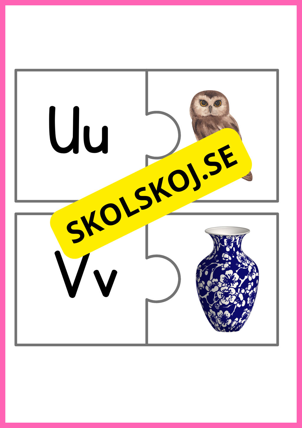 Pusselkort med bokstäver