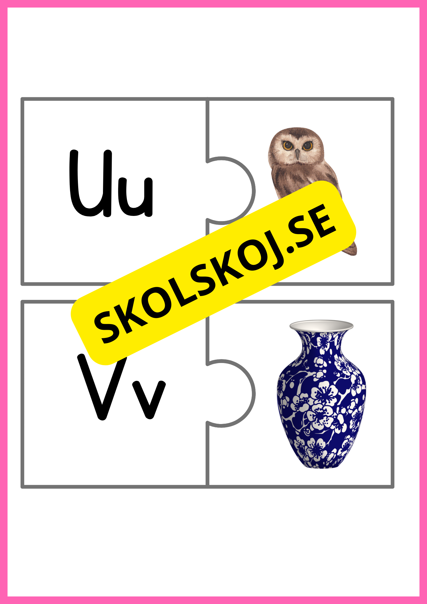Pusselkort med bokstäver