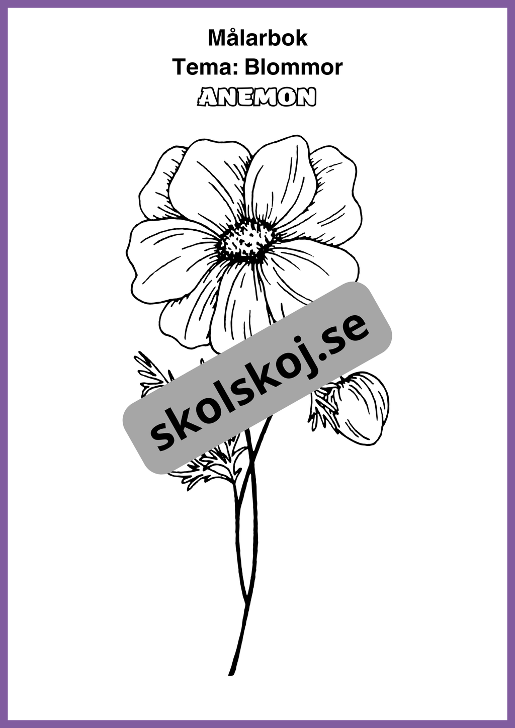 Målarbok - Tema blommor
