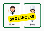 Flashkort - Tema yrke - A5 format