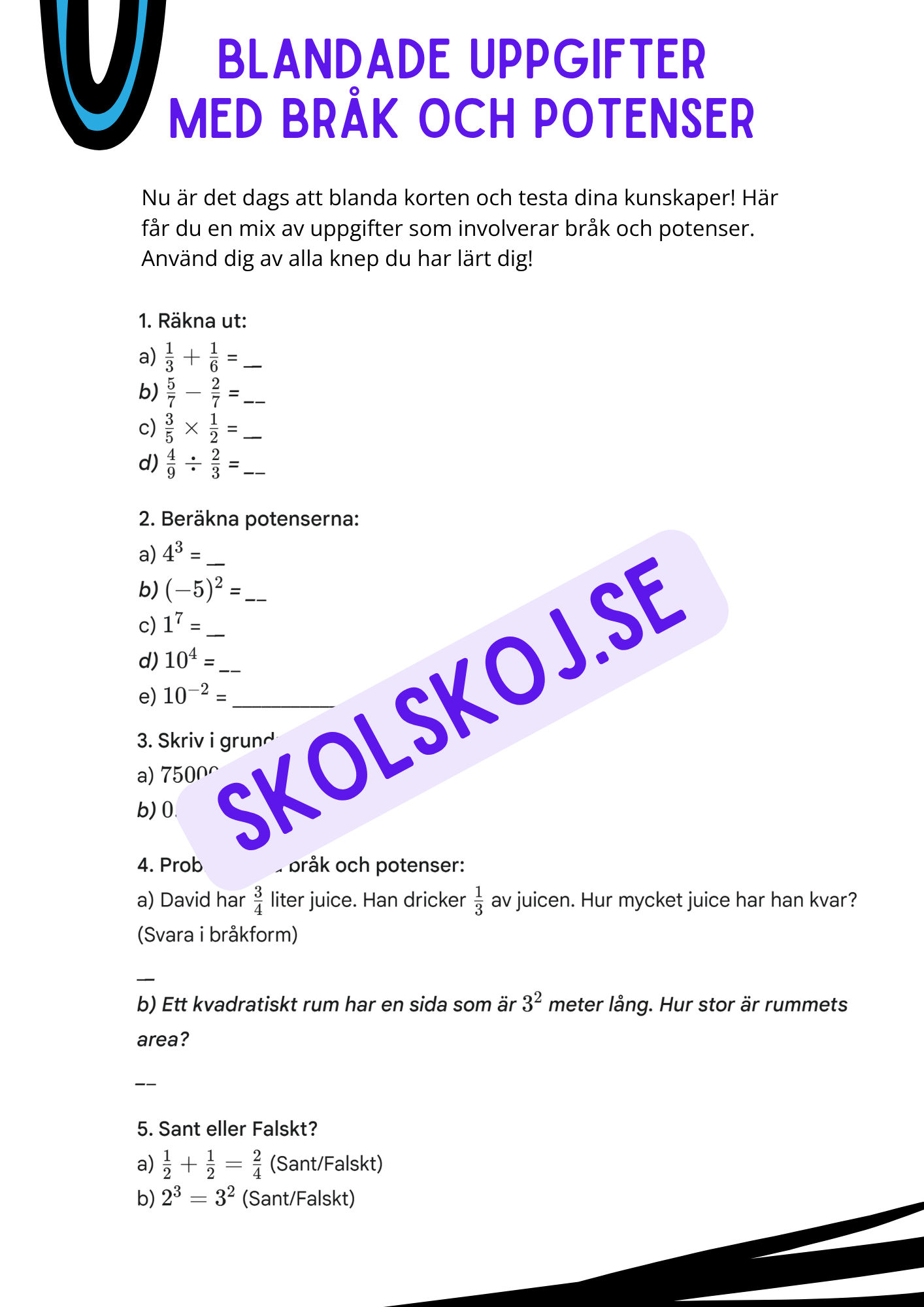 Mattemästaren - Taluppfattning och tals användning - Årskurs 7 - 9