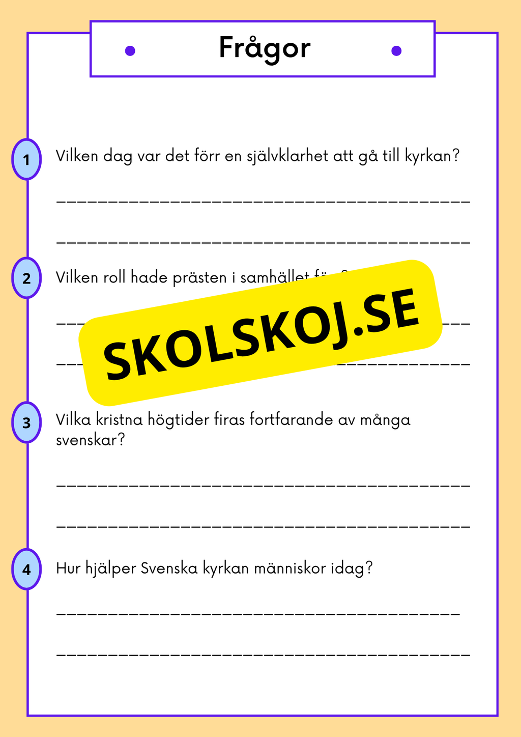 Kristendomen i Sverige - Då och nu - Årskurs 4 - 6