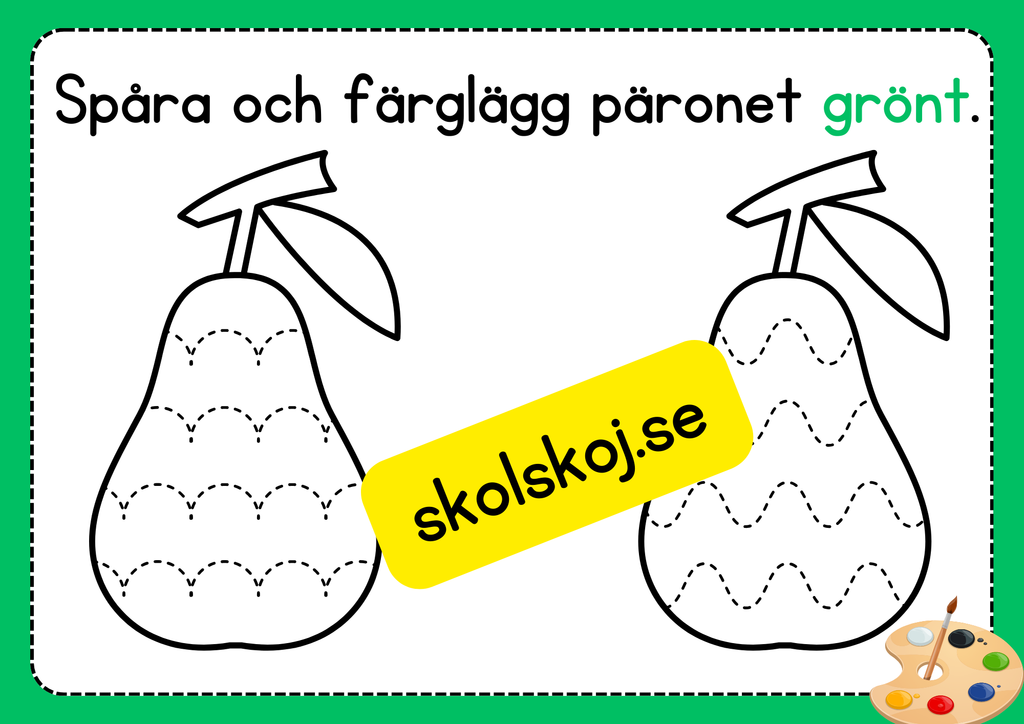 Spåra och färglägg frukter