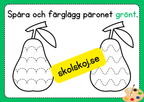 Spåra och färglägg frukter