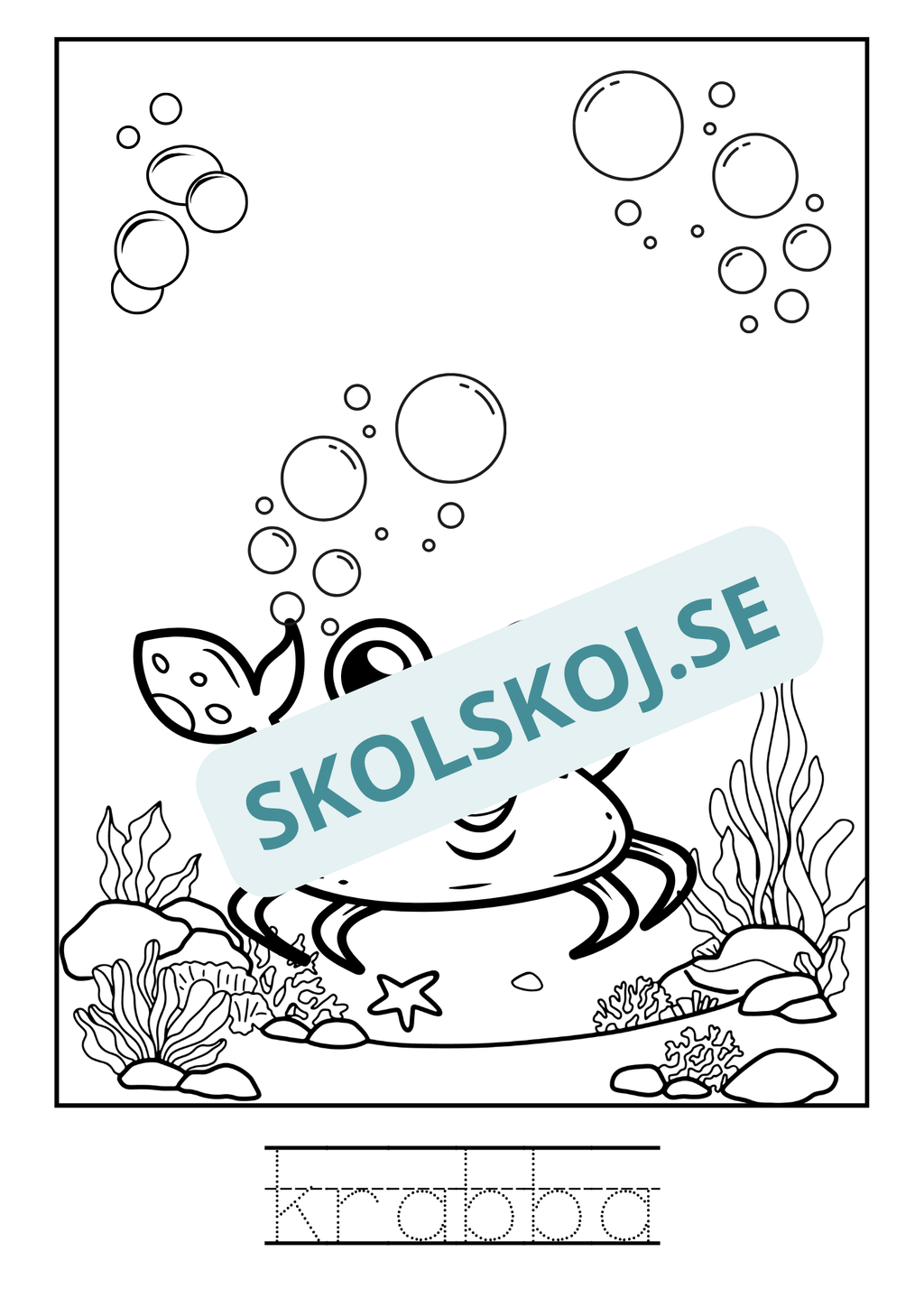Kompisar i havet - Målarbok