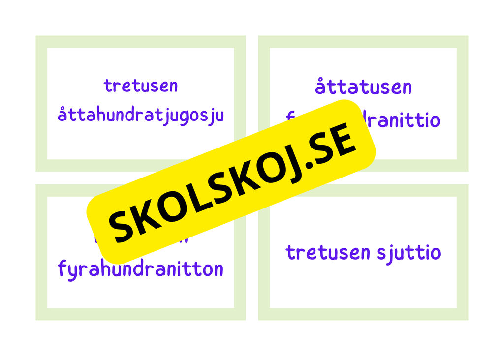Att läsa siffror upp till 10 000