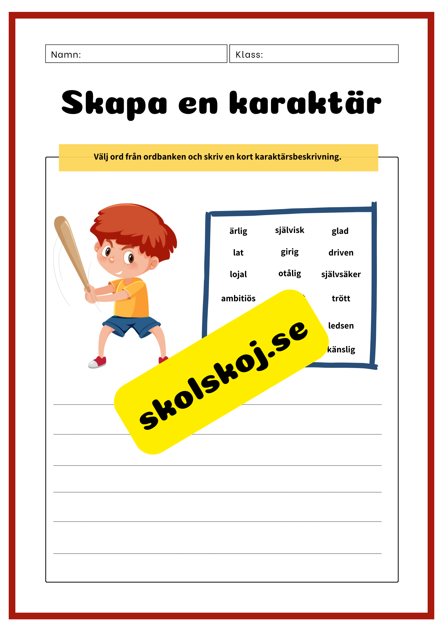 Skapa en karaktär