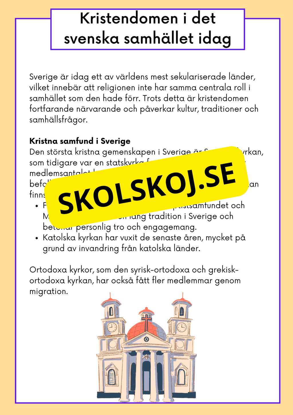 Kristendomen i Sverige - Då och nu - Årskurs 4 - 6
