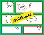 Färgglada och illustrativa serierutor med i superhjältarnas värld.