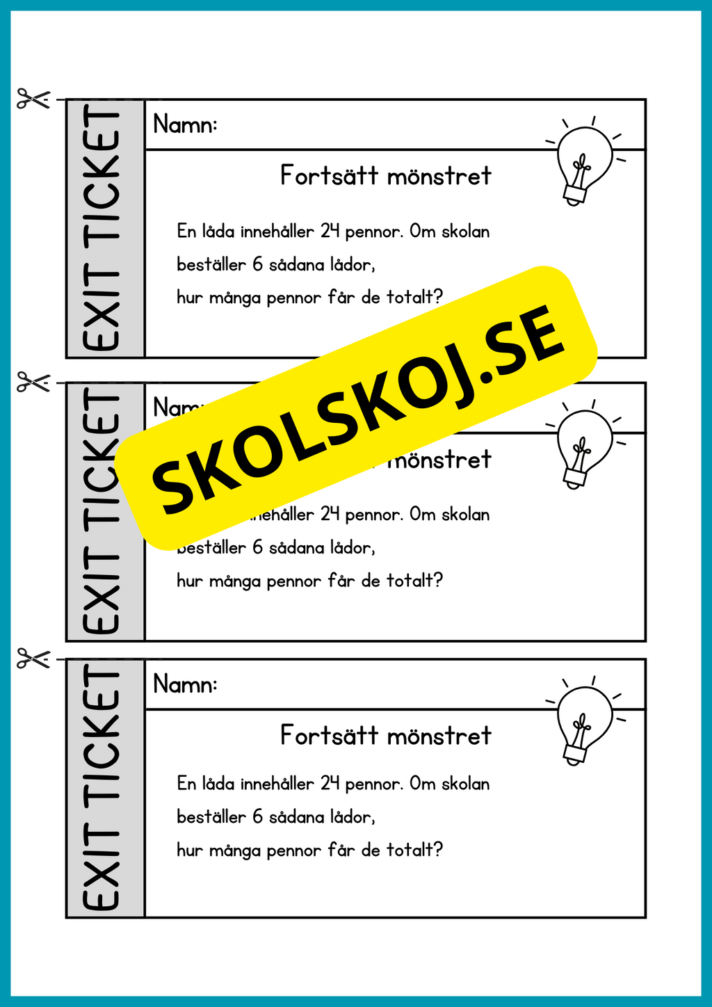 Exit ticket - Årskurs 4 - 5