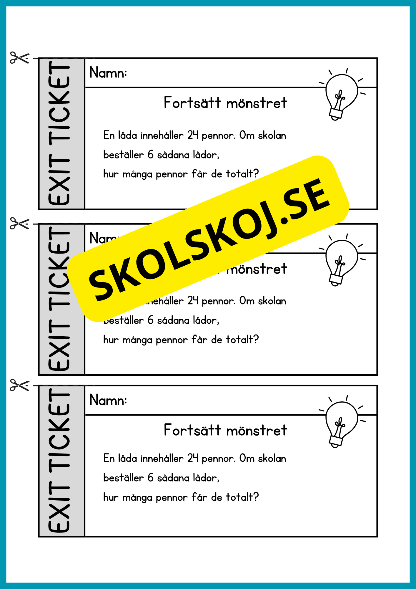Exit ticket - Årskurs 4 - 5