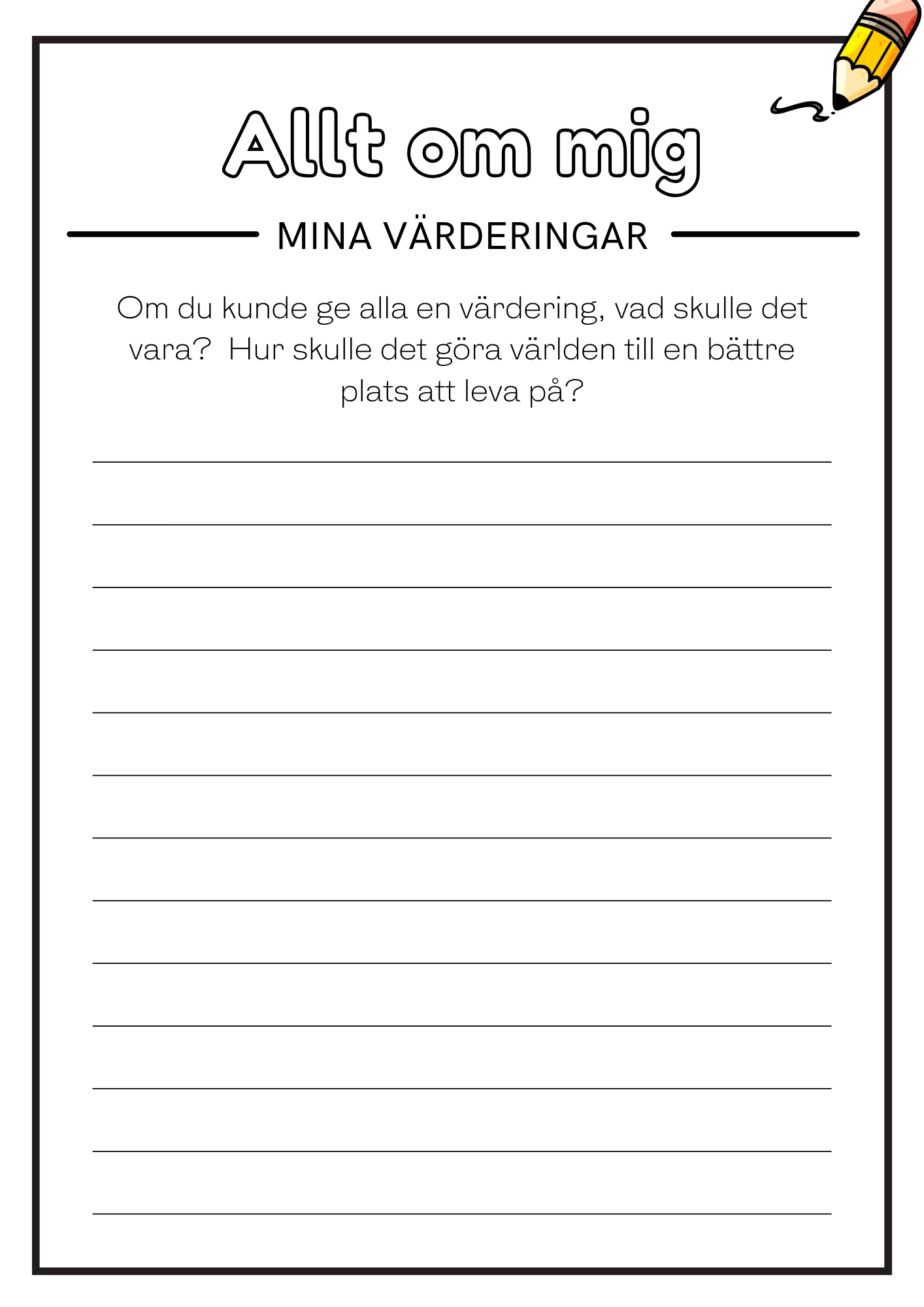 Allt om mig - Häfte