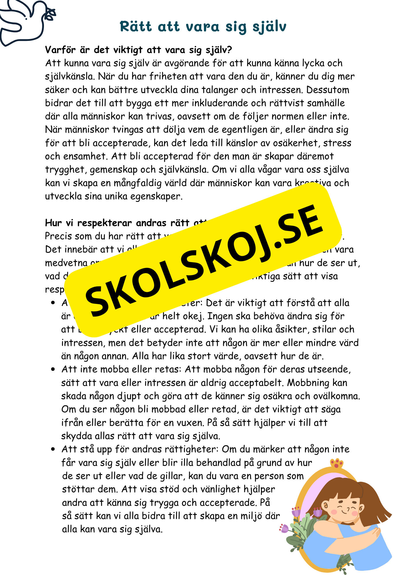 Att vara sig själv: Dina rättigheter och ansvar - Årskurs 4 - 6