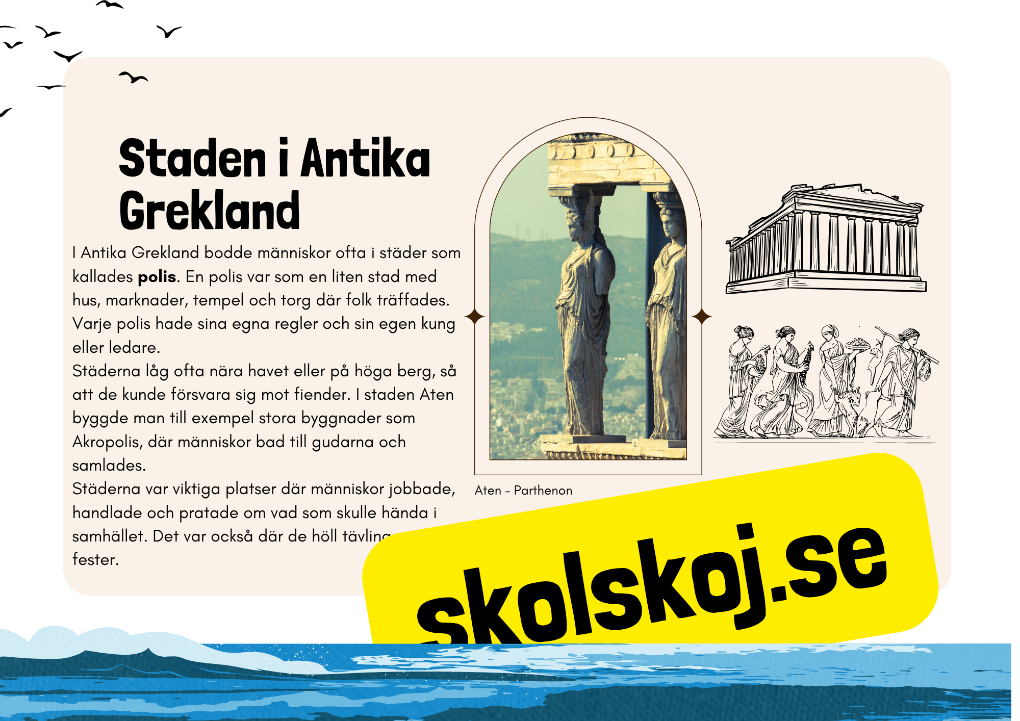Antika Grekland - Fakta + frågor - Årskurs 4 - 9