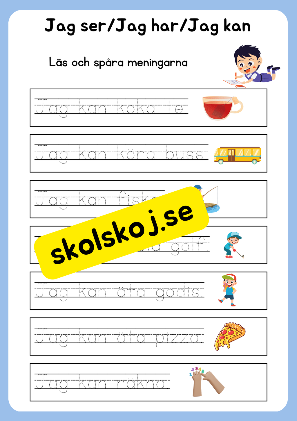 Jag ser, jag har, jag kan - Läs och spåra meningarna