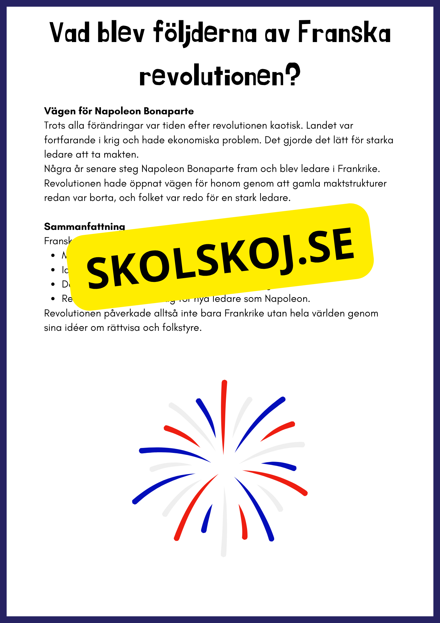 Franska revolutionen - Årskurs 4 - 6