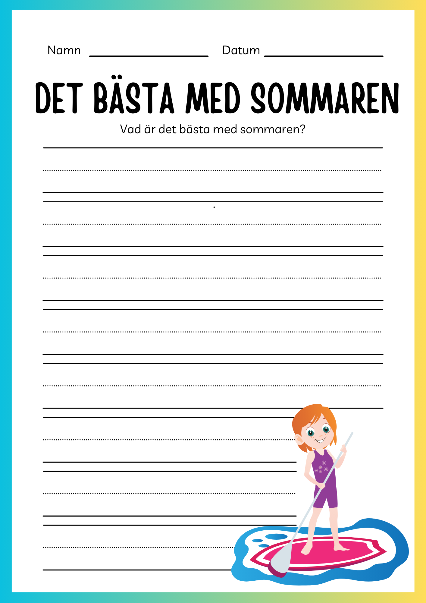 Jag lär mig skriva och räkna - Tema sommar