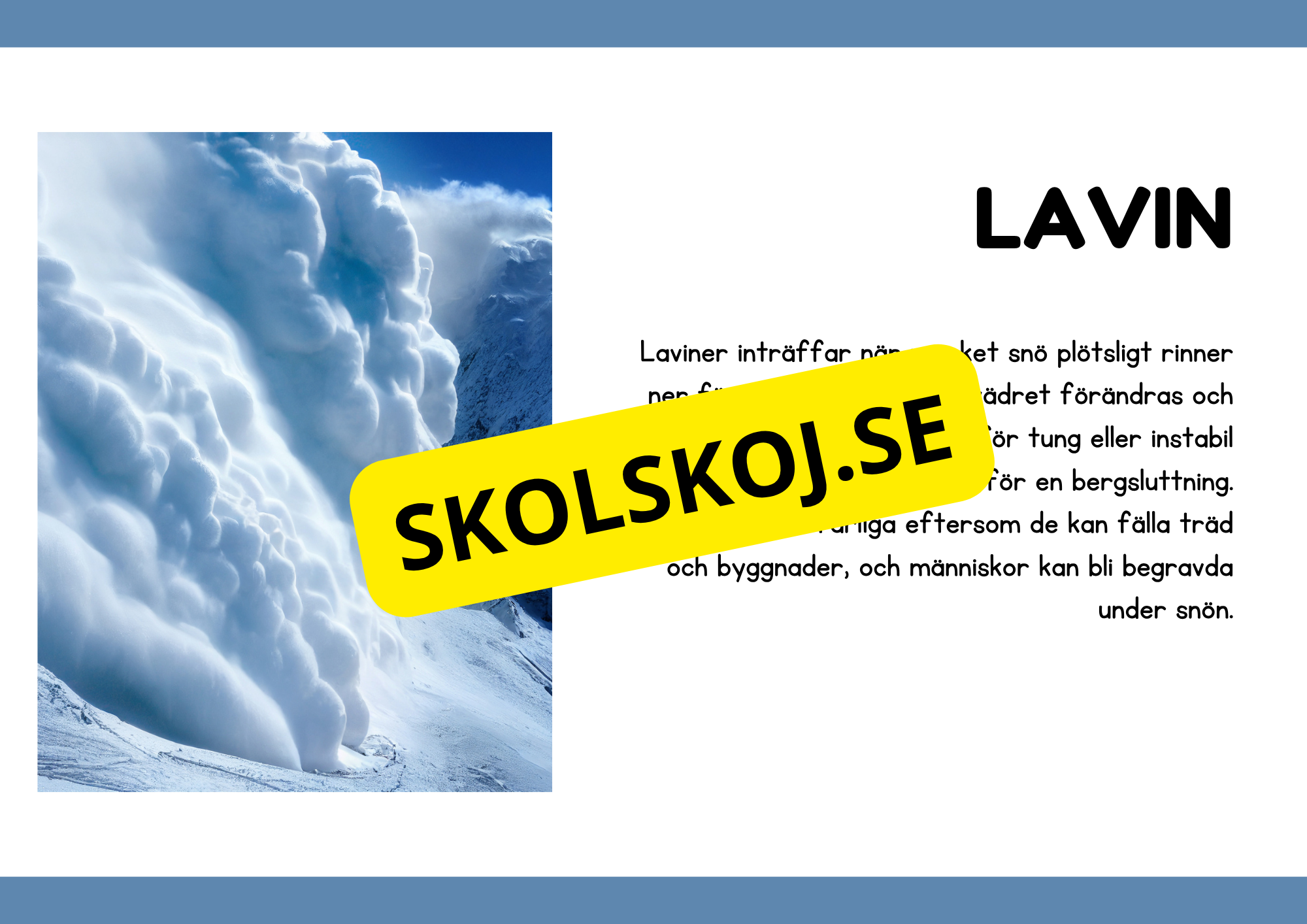Naturliga katastrofer - Läsförståelse