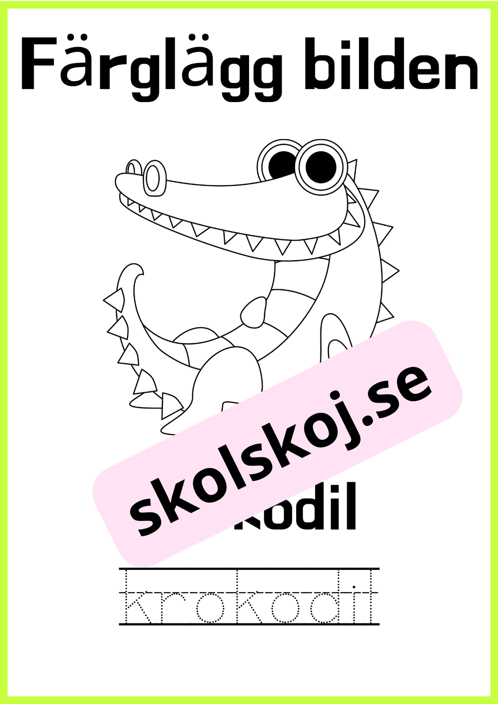 Färglägg bilderna - Skriv ordet