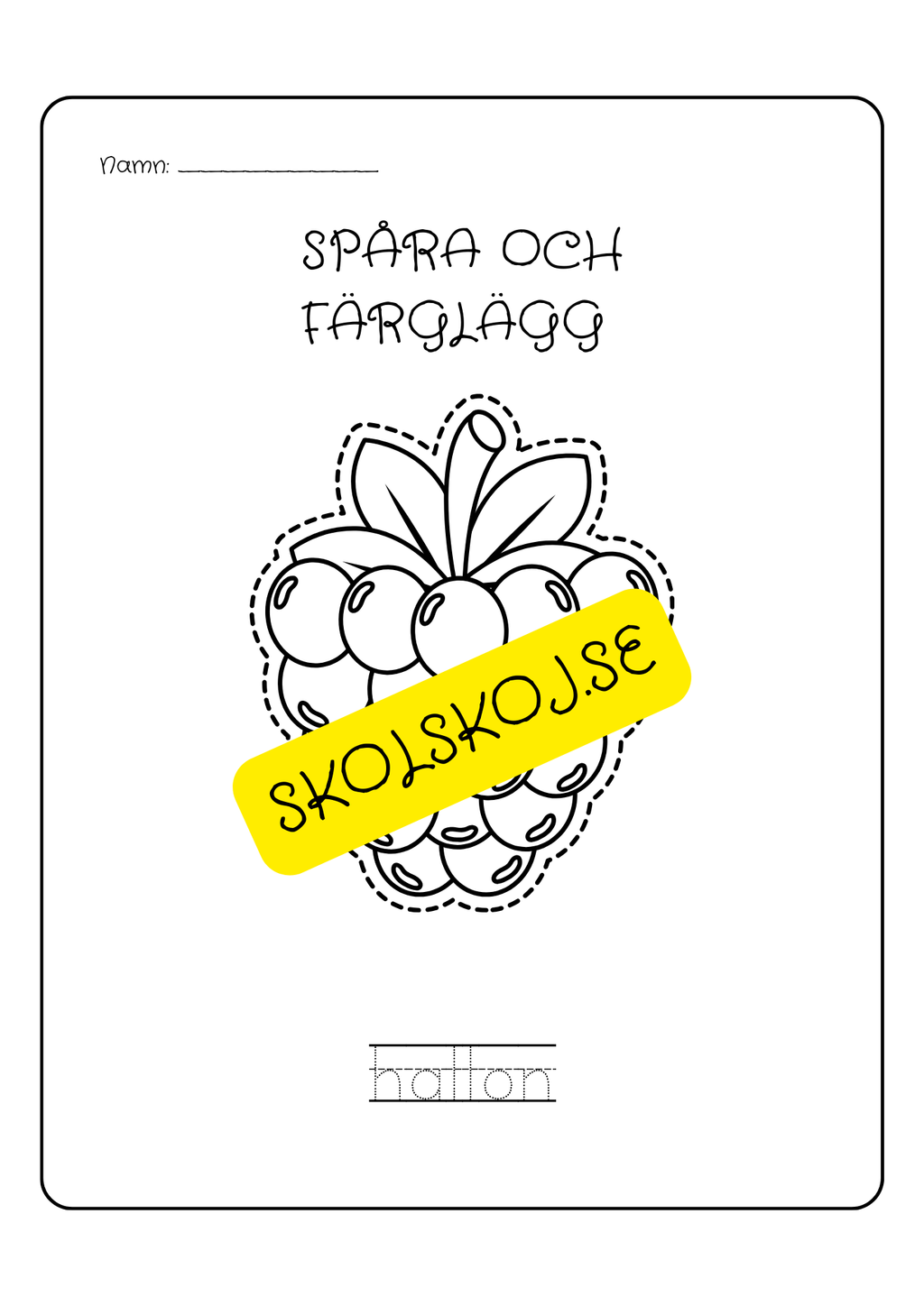 Spåra och färglägg - Tema frukter