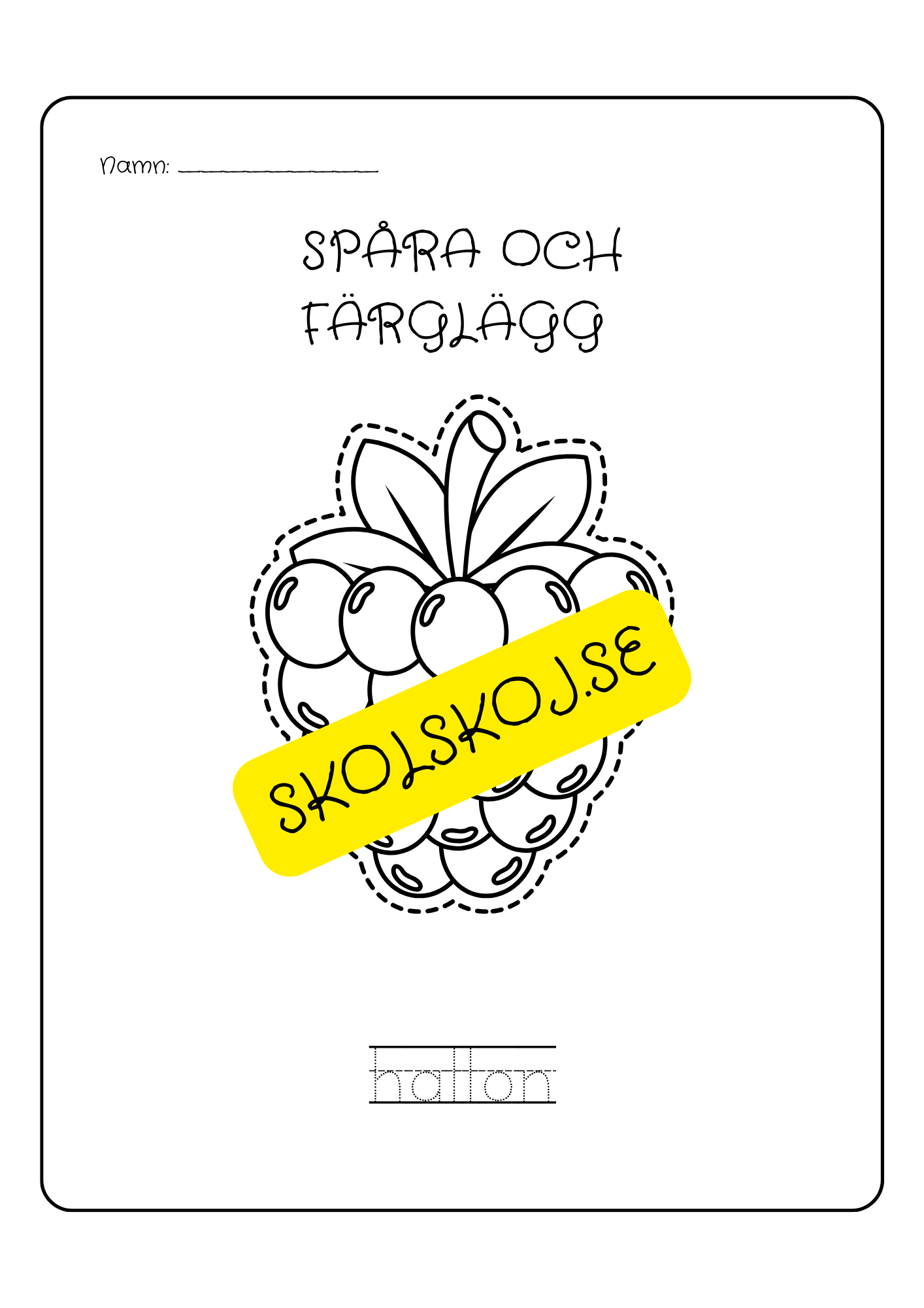 Spåra och färglägg - Tema frukter