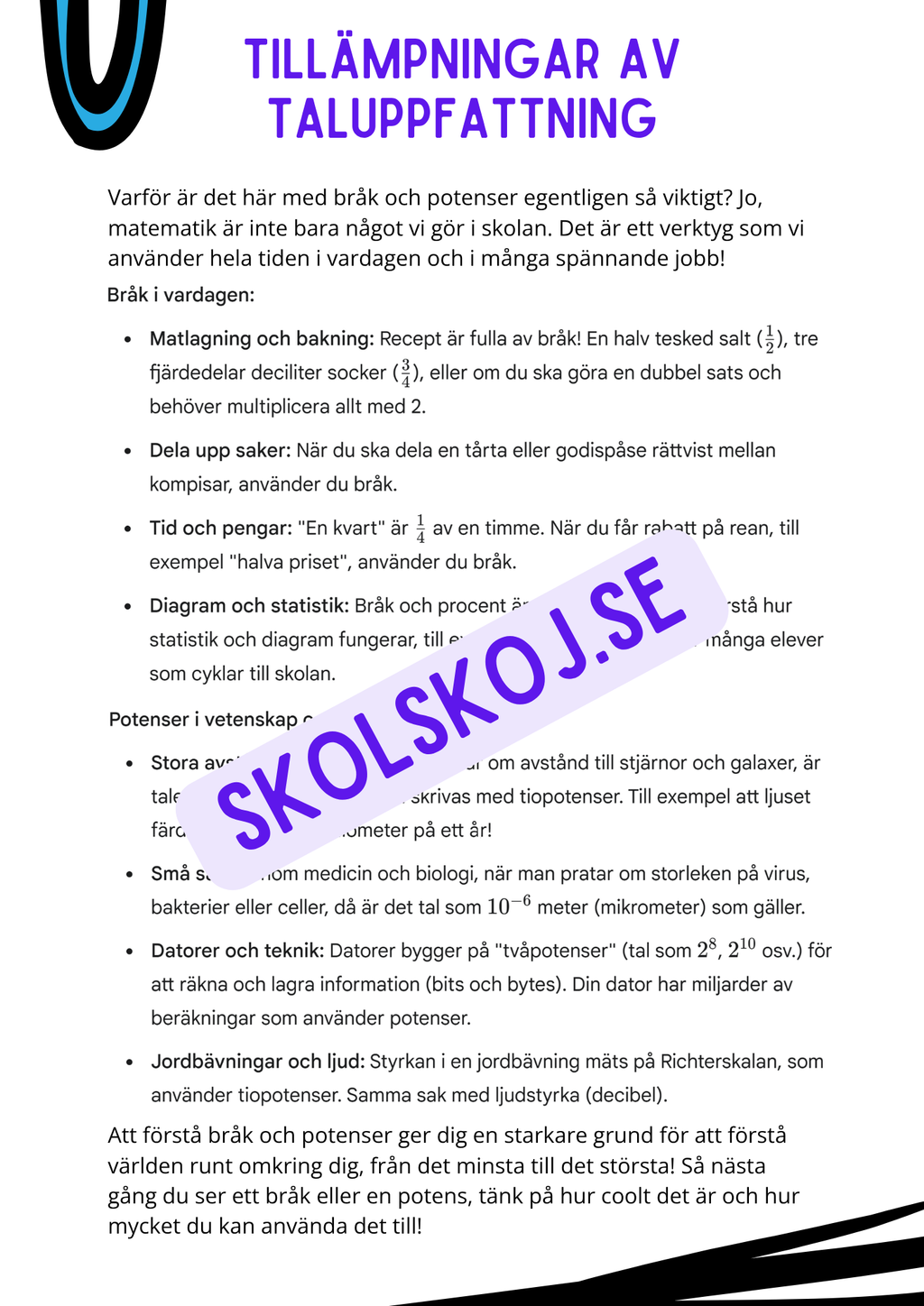 Mattemästaren - Taluppfattning och tals användning - Årskurs 7 - 9