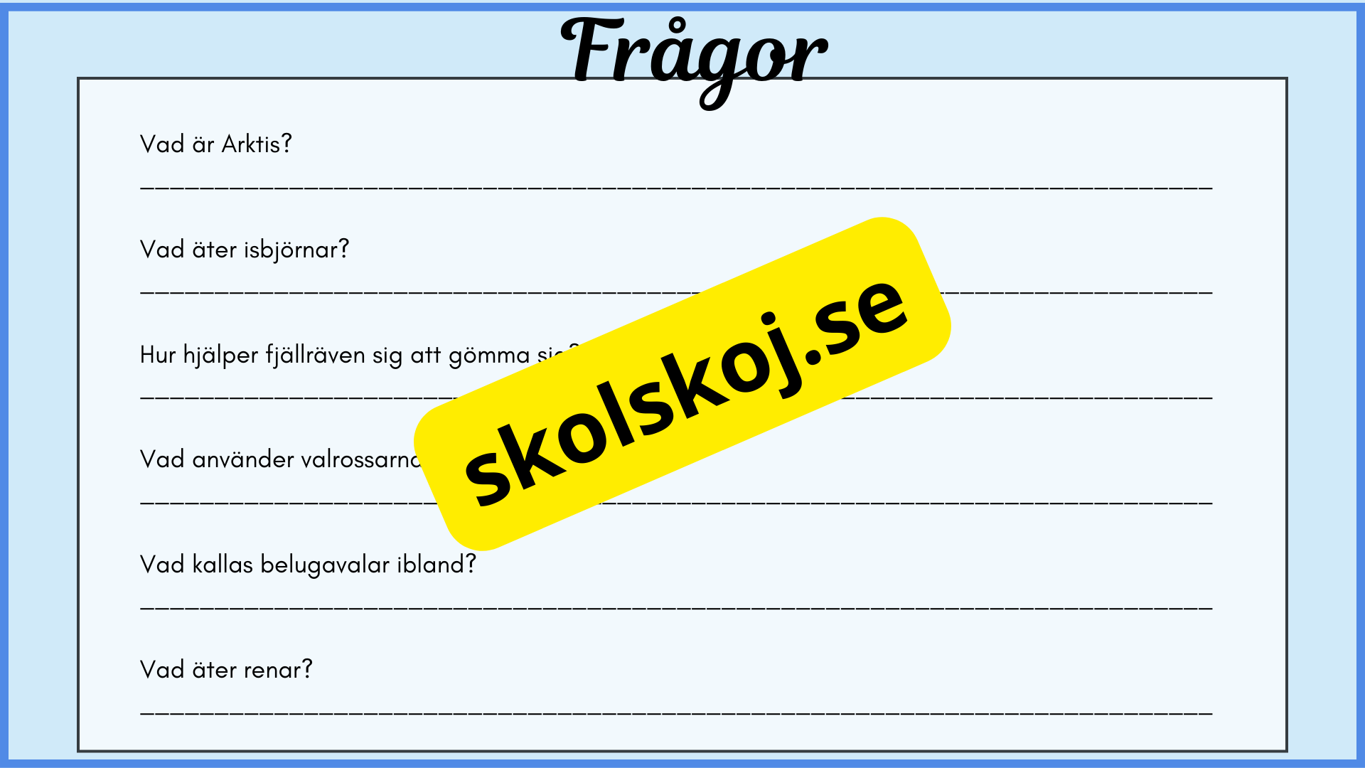 Arktiska djur - Fakta + frågor