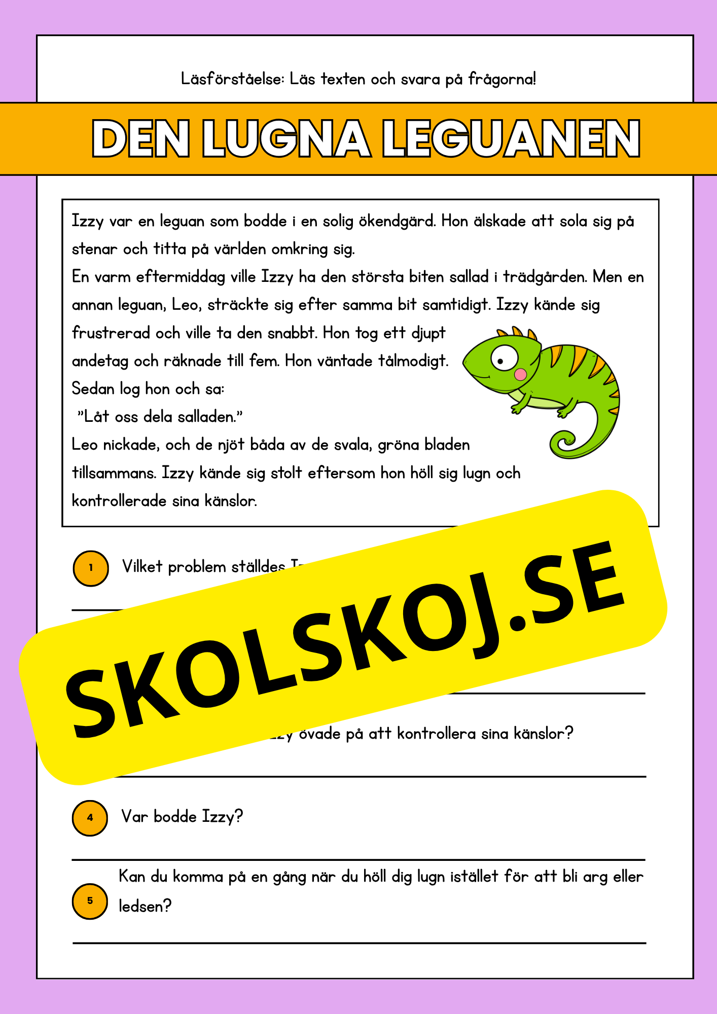 Läsförståelse - Djur- 14 texter