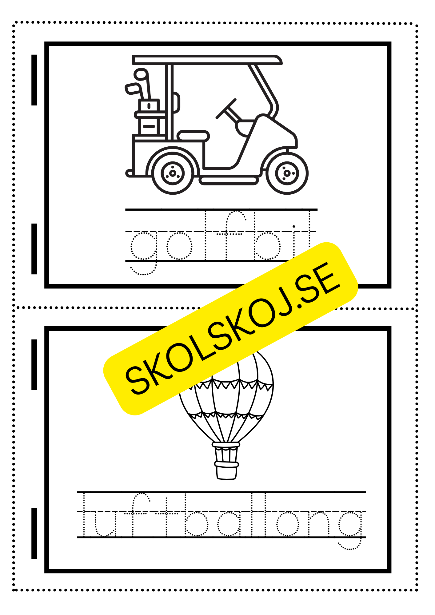 Min skrivbok - Tema fordon