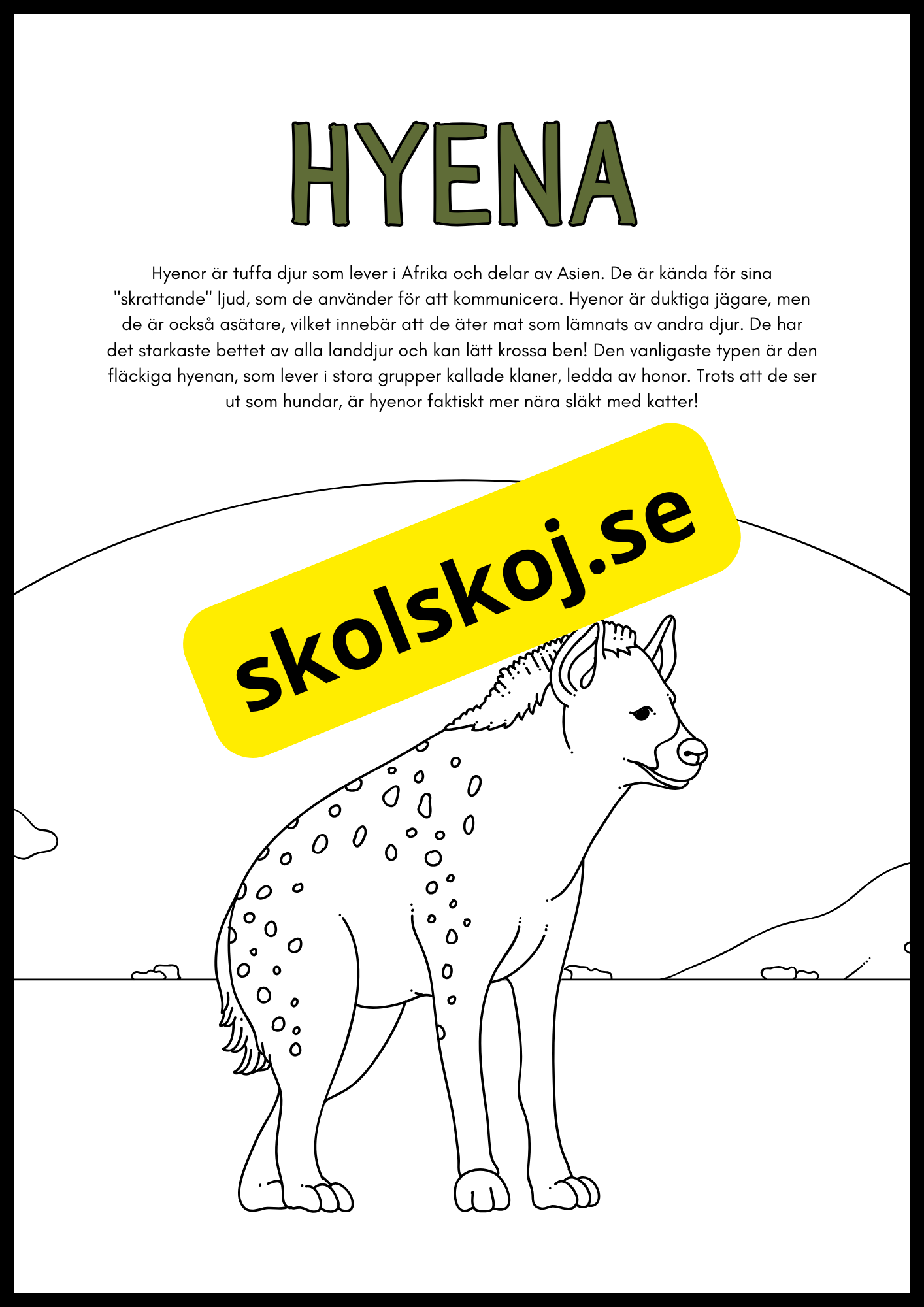 Vilda djur fakta och målarbilder