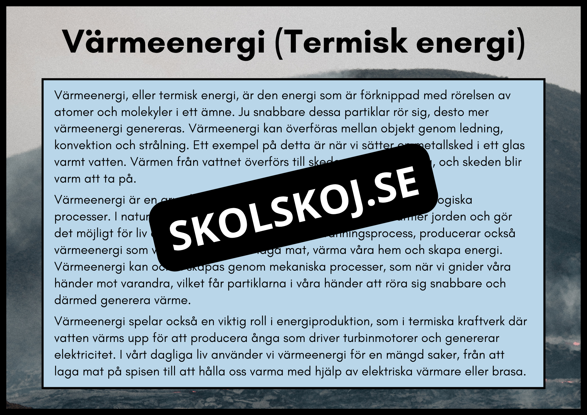 Typer av energi - Häfte - Åk 4 - 6