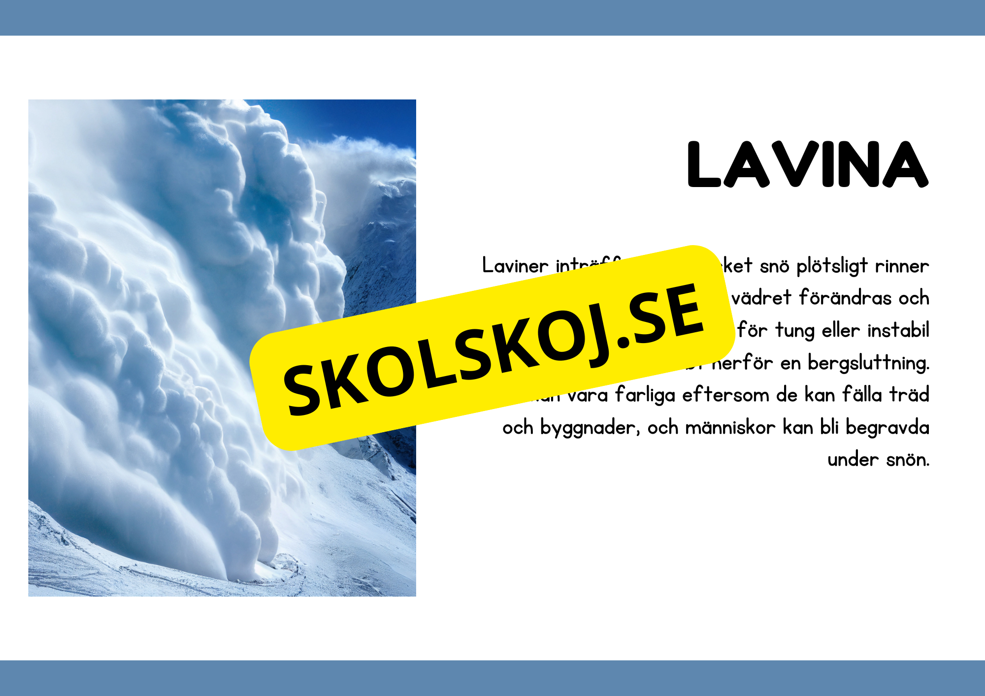 Naturliga katastrofer - Läsförståelse