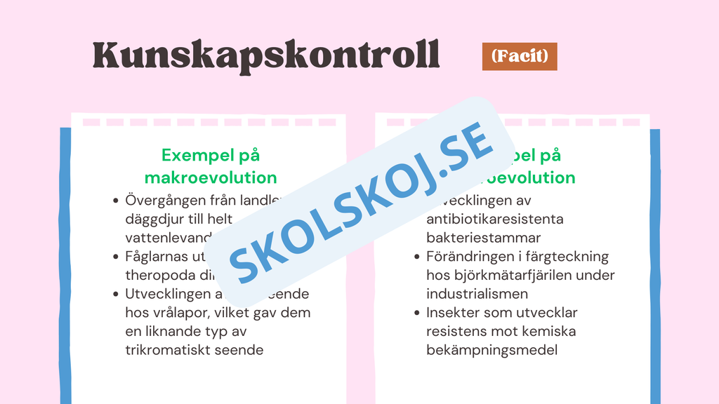 Evolution - Bevisen för hur livet förändras - Årskurs 7 - 9