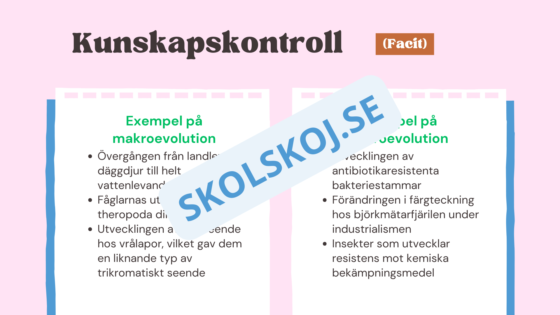 Evolution - Bevisen för hur livet förändras - Årskurs 7 - 9
