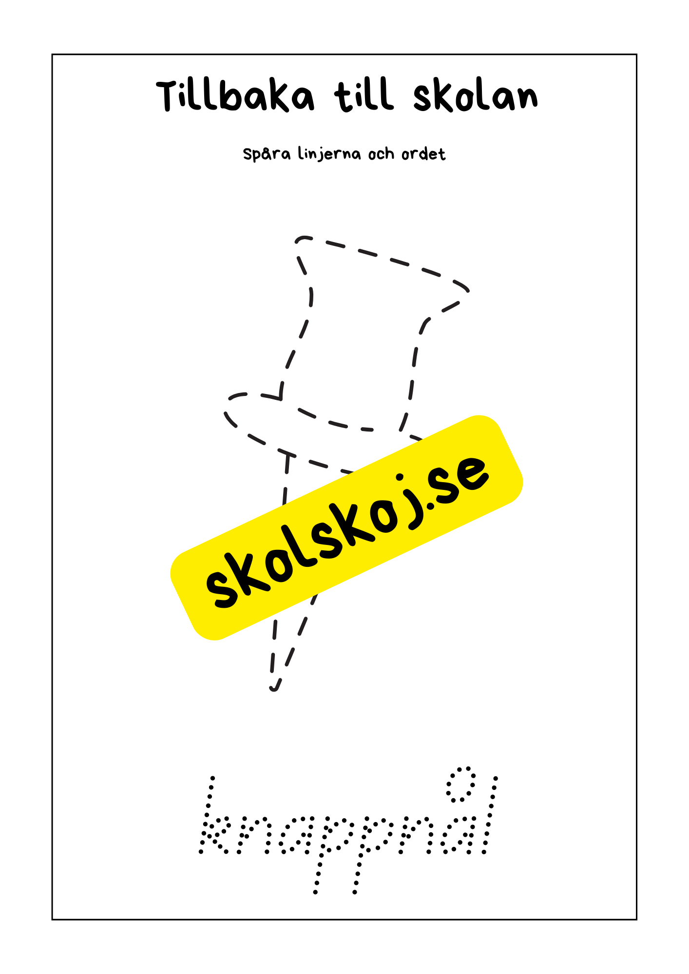 Tillbaka till skolan - Skrivträning