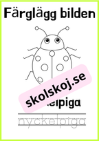 Färglägg bilderna - Skriv ordet