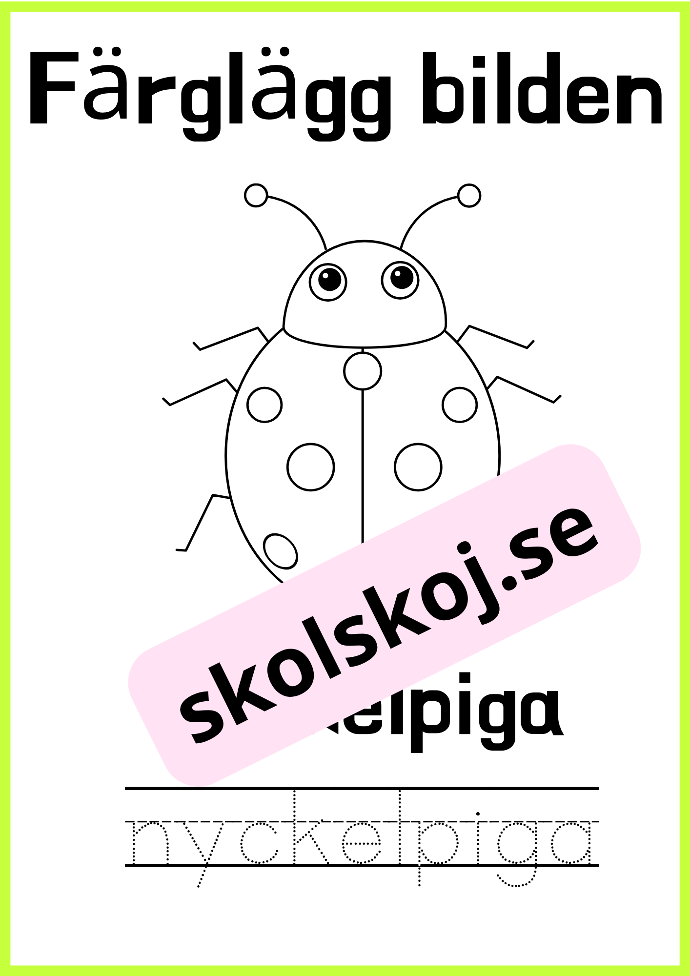 Färglägg bilderna - Skriv ordet
