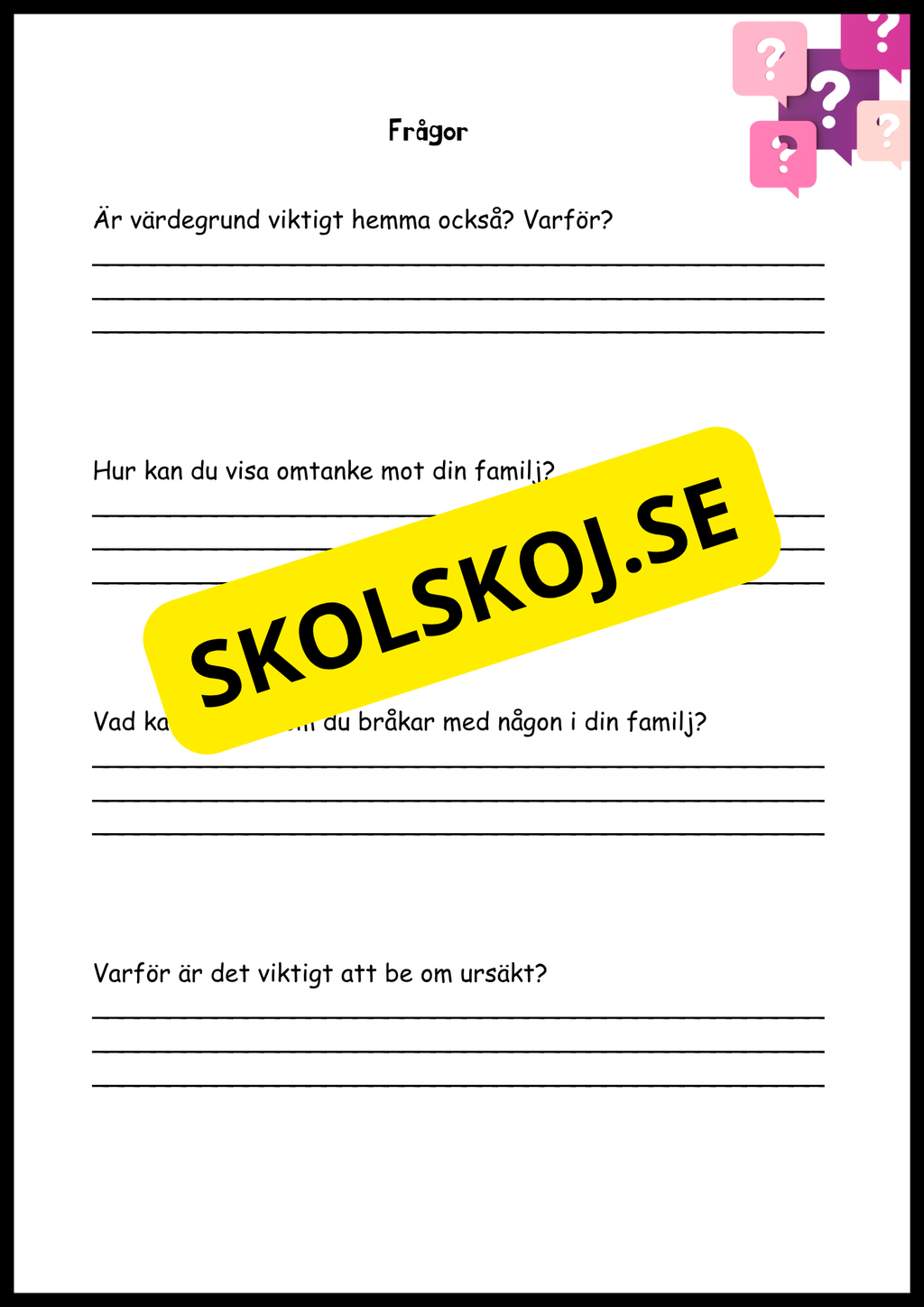 Värdegrund - I skolan, hemma och för framtiden