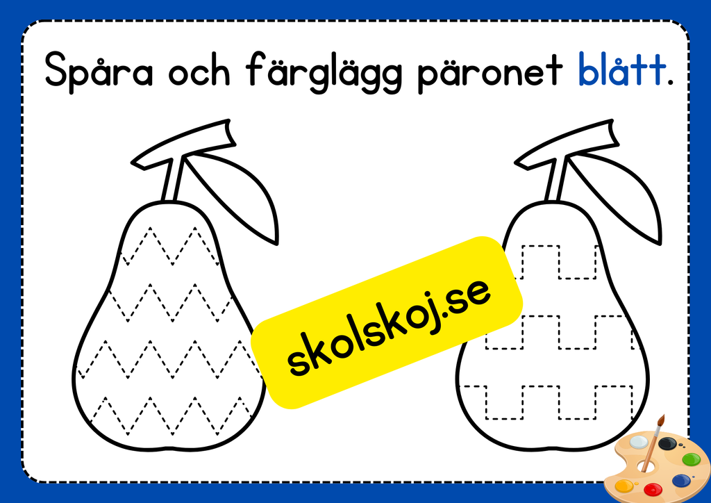 Spåra och färglägg frukter