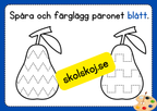 Spåra och färglägg frukter