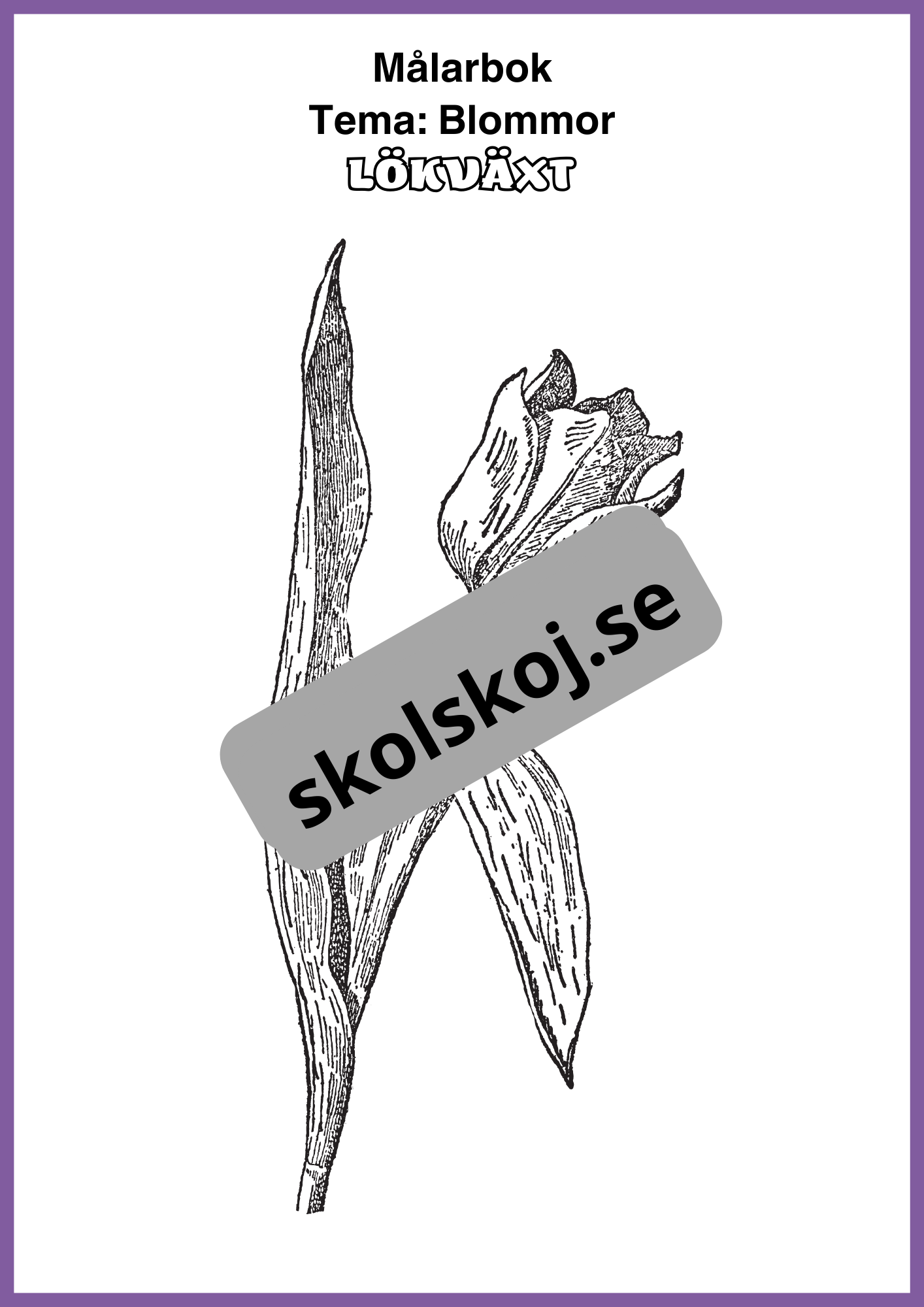 Målarbok - Tema blommor