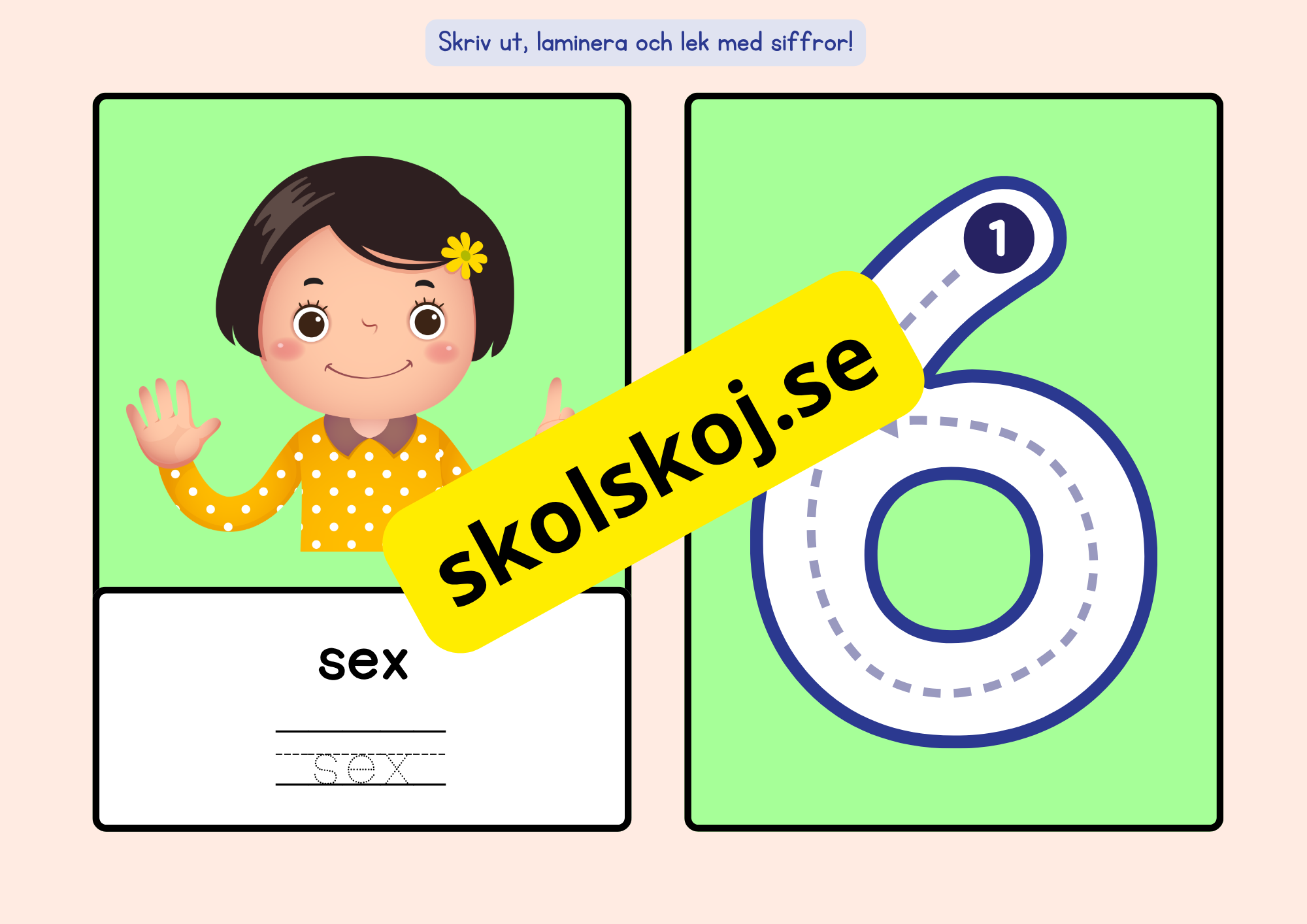 Sifferkort - A5 storlek