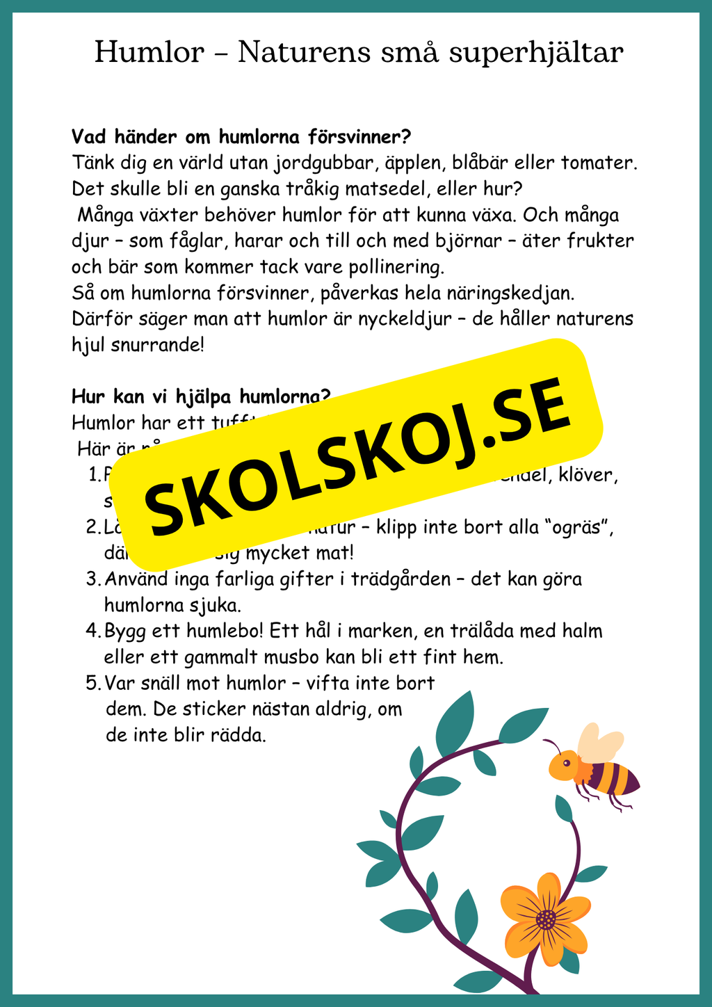 Djur och natur - Årskurs 4 - 6