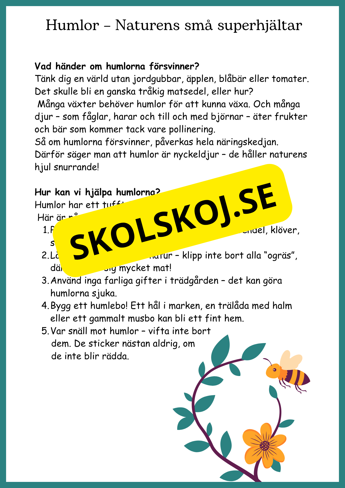 Djur och natur - Årskurs 4 - 6