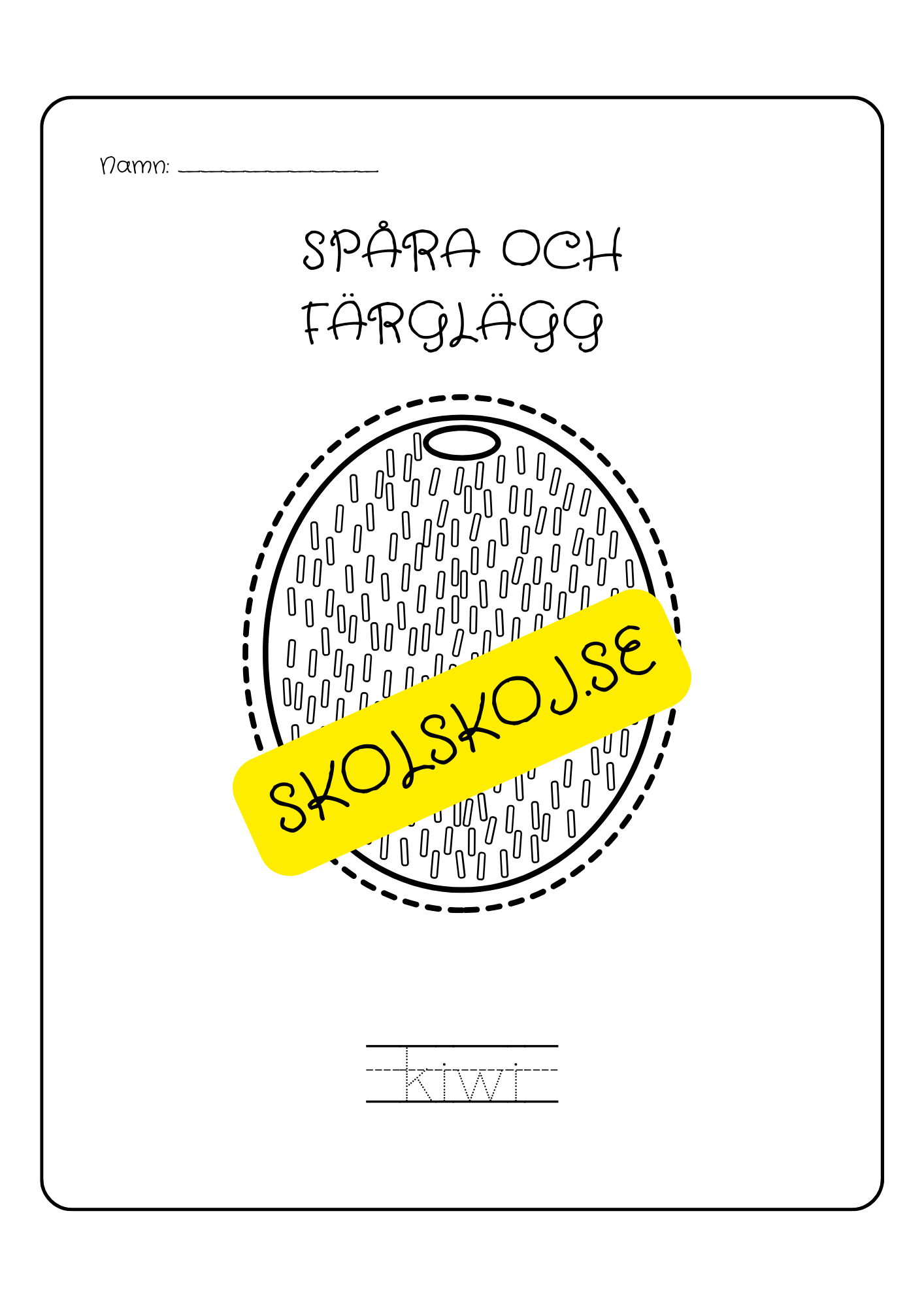 Spåra och färglägg - Tema frukter